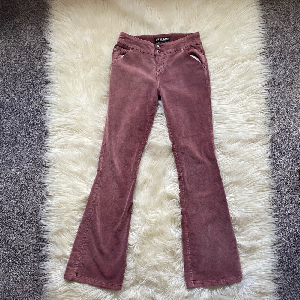 GUESS Flared Corduroy Pants in Rose Pink 🌸 size 28